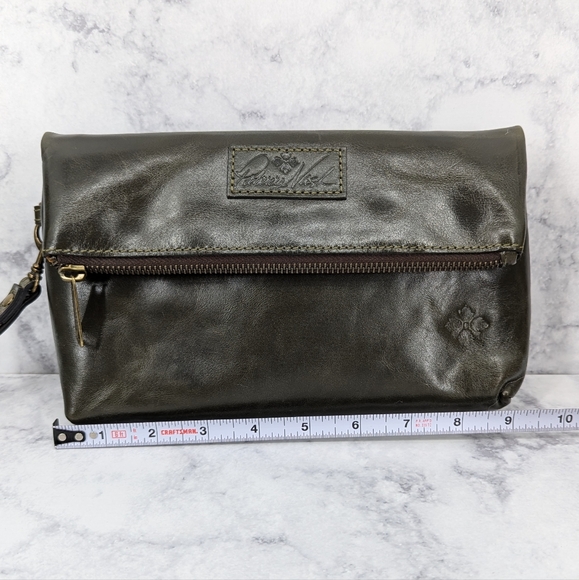 Patricia Nash Dark Olive Green Leather Clutch - Picture 9 of 11